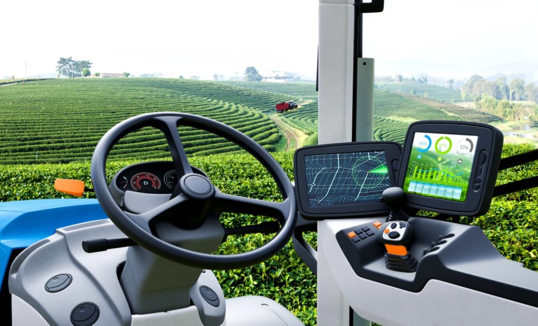 Trator agrícola com kit de ferramentas tecnológicas