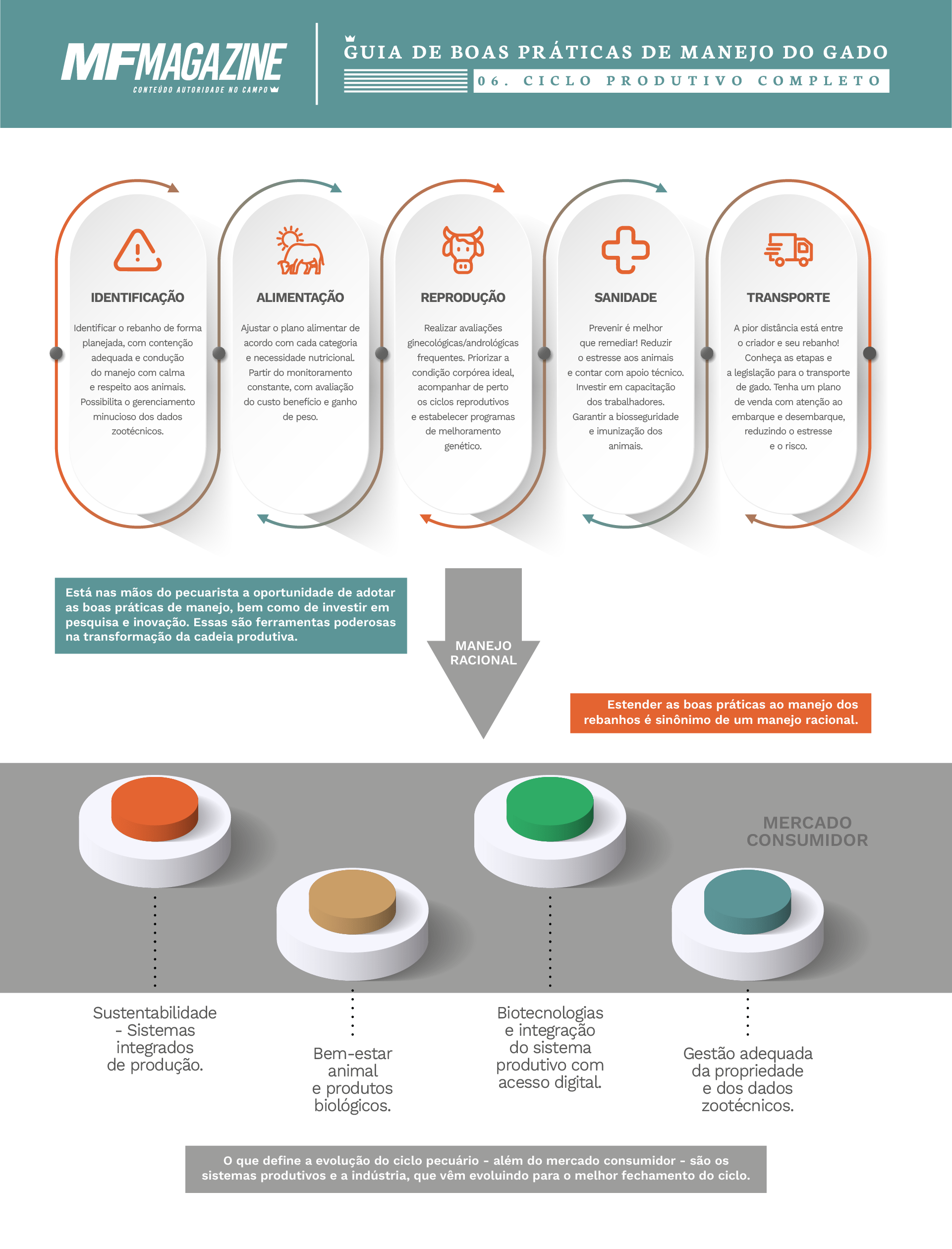 Infográfico que representa o incentivo do mercado consumidor em estabelecer bases de uma pecuária sustentável a partir do manejo racional